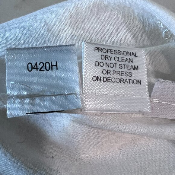 Ann Taylor Womens Top Size 4 Cream Boho Embroidered Semi Sheer V-Neck 3/4 Sleeve - Picture 11 of 11